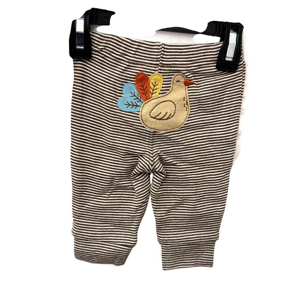 Carter's One Piece With Pants Long Sleeve "Totally Stuffed" Turkey Cream NB NWT - Picture 6 of 8